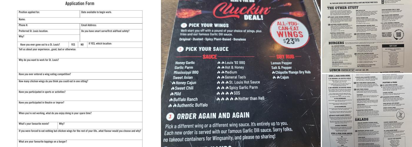 St. Louis Bar & Grill Menu