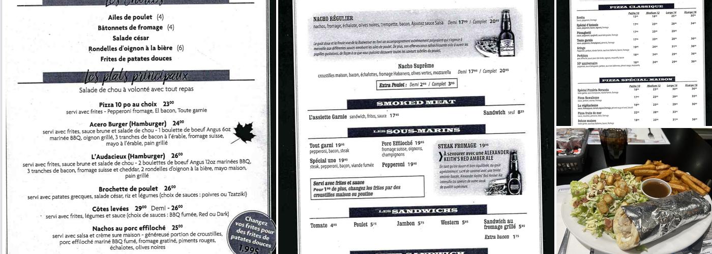 Noranda Pizzeria Menu