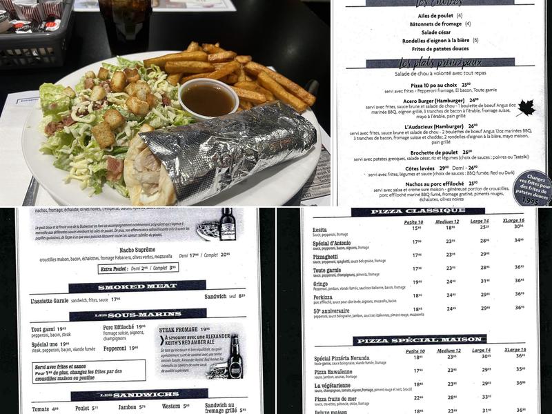 Noranda Pizzeria Menu