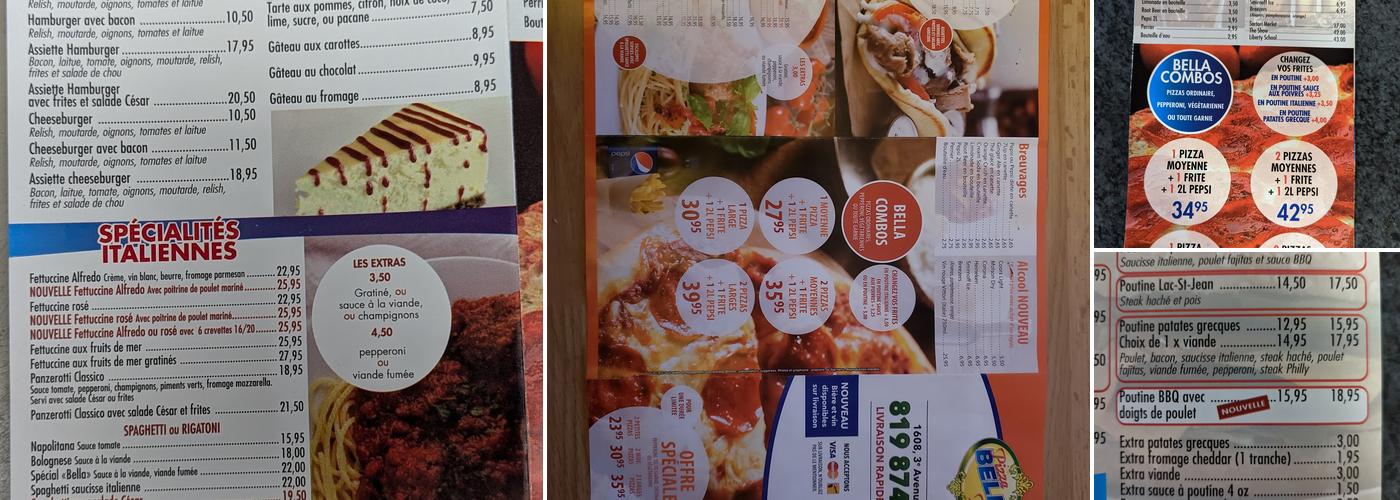 Pizza Bella Menu