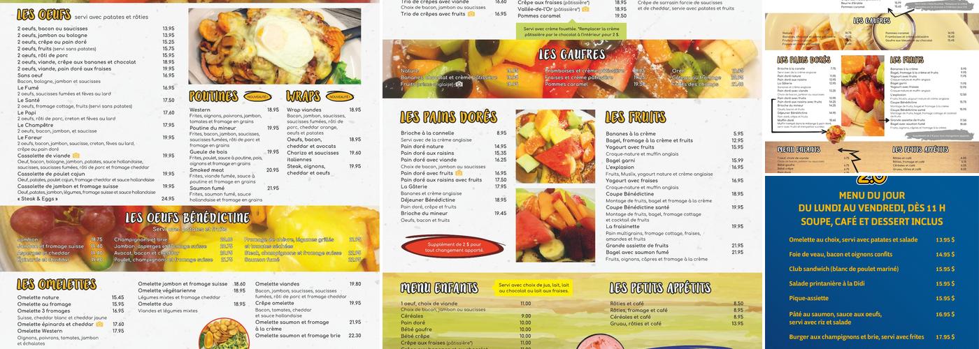 Bénédictine 2.0 Menu