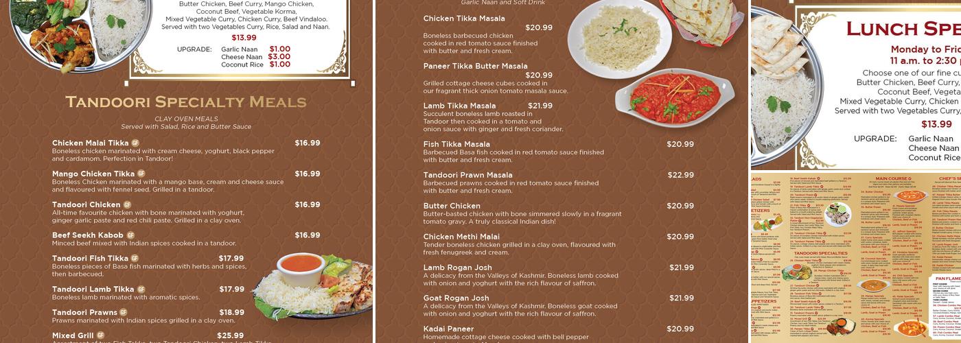 Pan Flame Camrose Menu