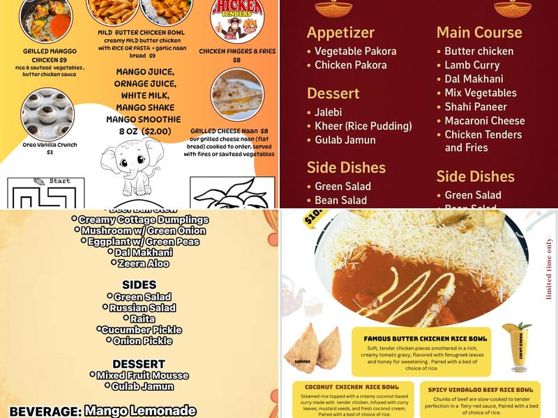 Indian PanFlame Menu