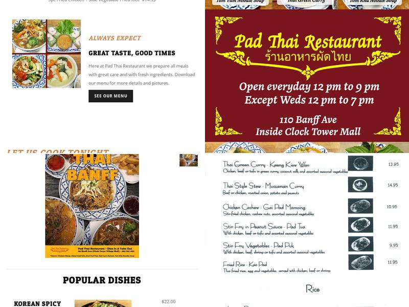 Pad Thai Menu