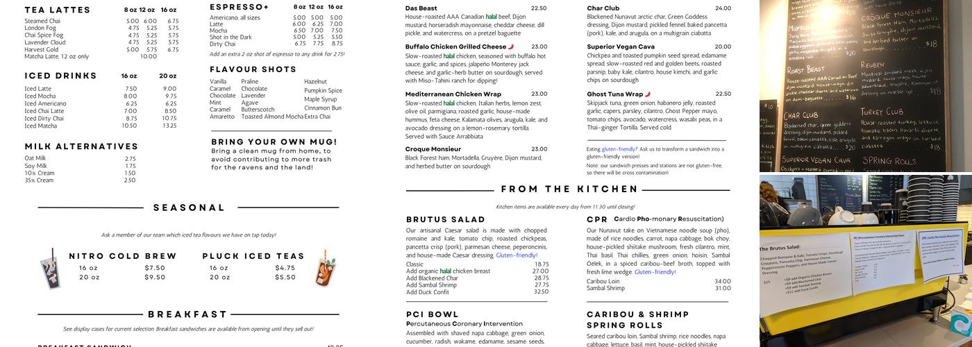 Black Heart Café Menu