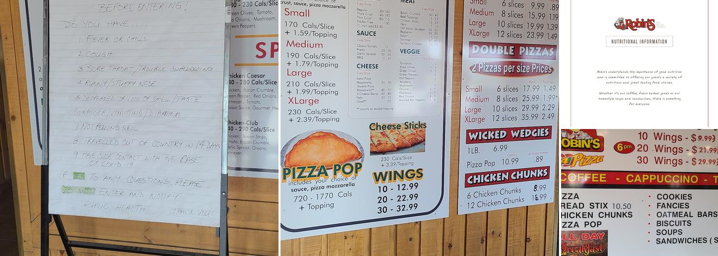 Robin's Donuts Menu