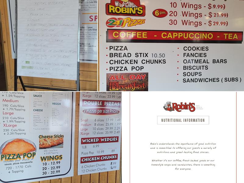 Robin's Donuts Menu