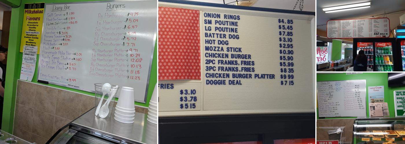 E&E Drive-In Menu