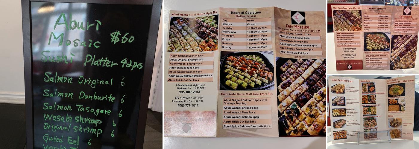 Cafe Mozaiko Menu