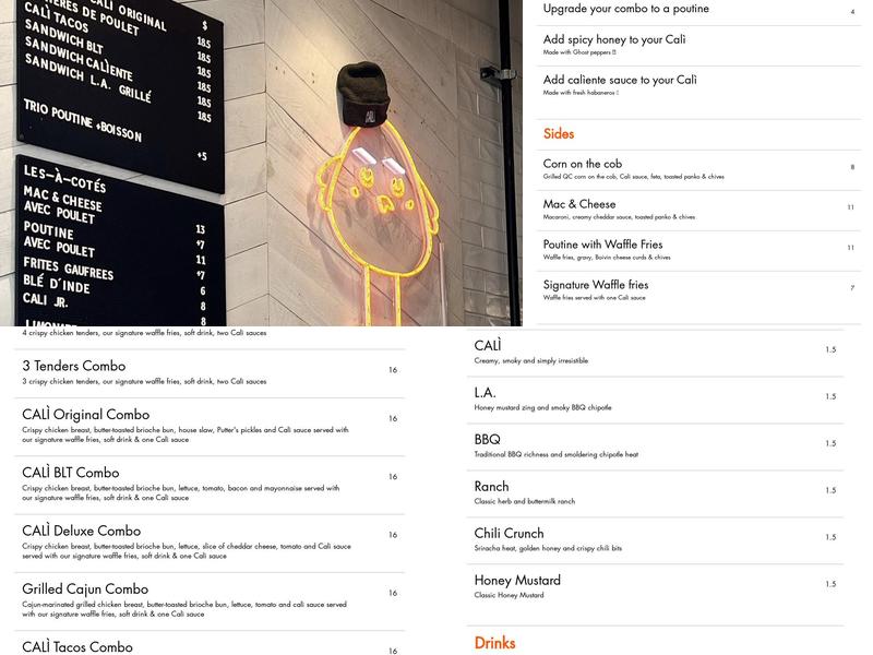 Calì Menu