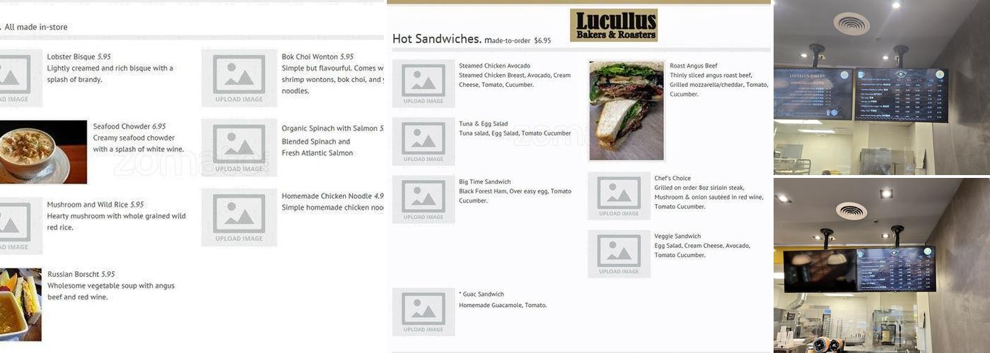 Lucullus Bakery Menu