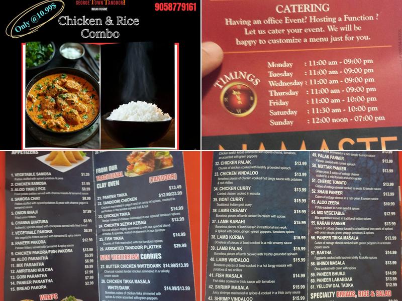 Georgetown Tandoori Indian Cuisine Menu