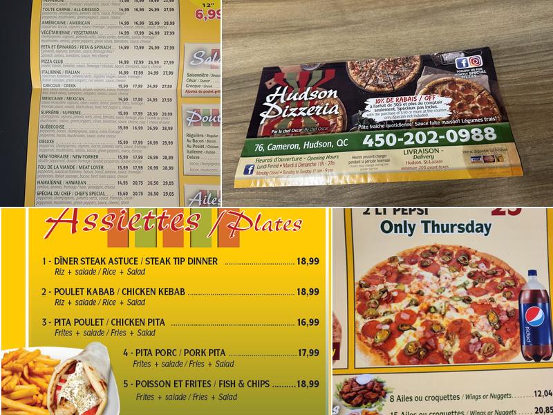 Pizzeria hudson Menu