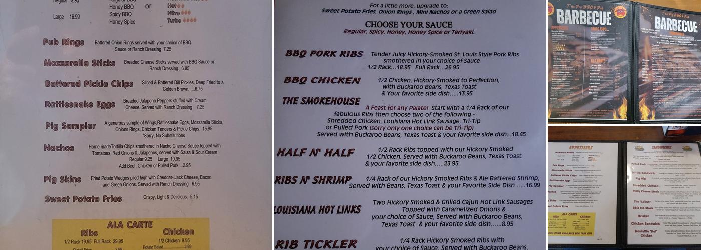 The Pig | BBQ & Pub Menu