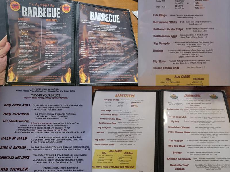 The Pig | BBQ & Pub Menu