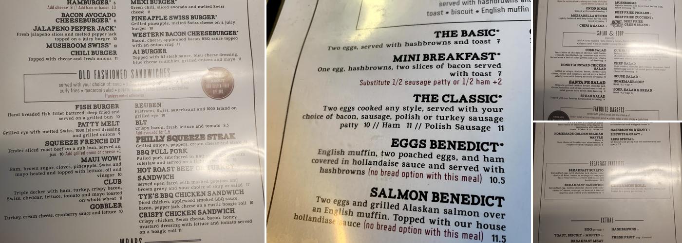 Squeeze-In Restaurant & Deck Menu