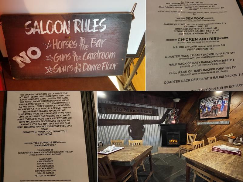 The Snaffle Bit Dinner House Menu