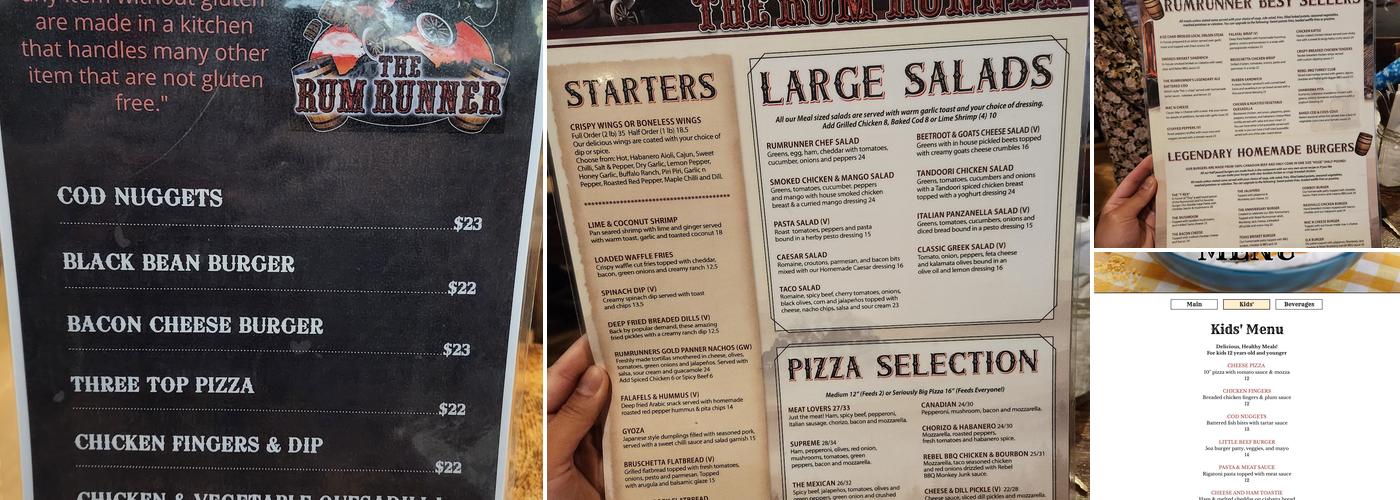 The Rum Runner Restaurant and Pub Menu