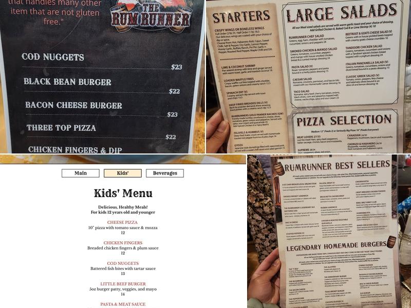 The Rum Runner Restaurant and Pub Menu
