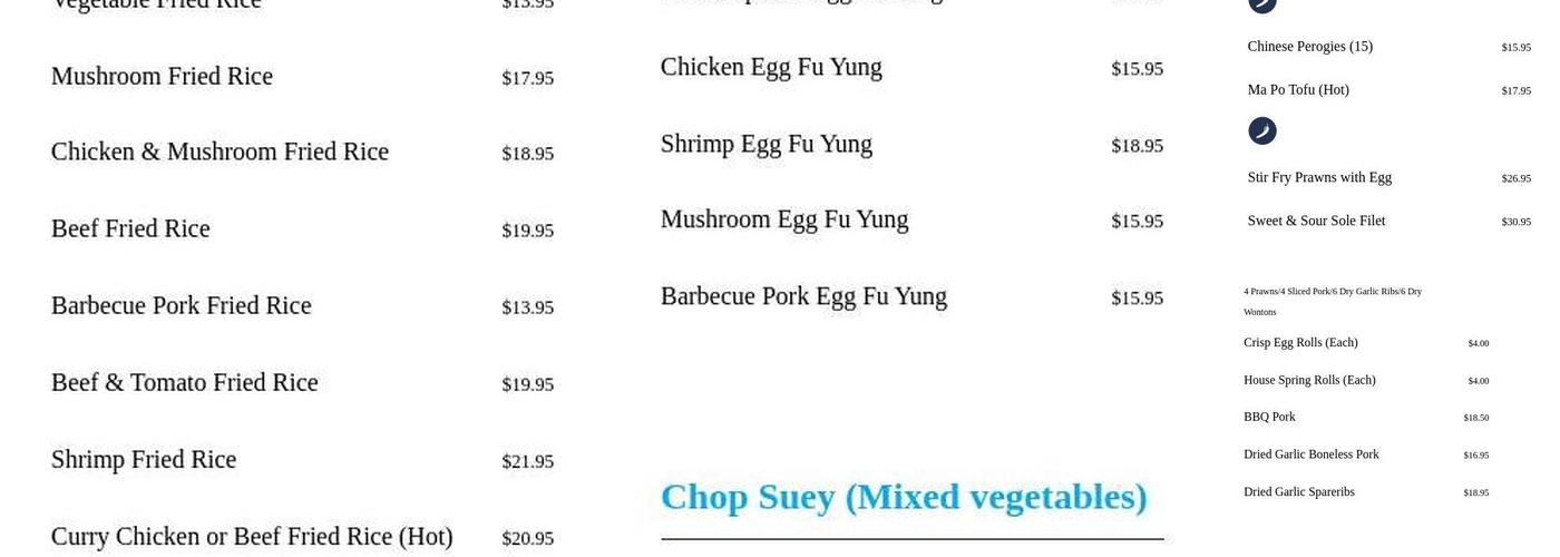 Winfield Chinese Restaurant Menu