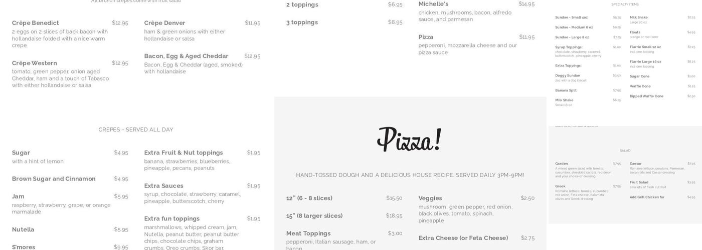 Le Goûter Menu
