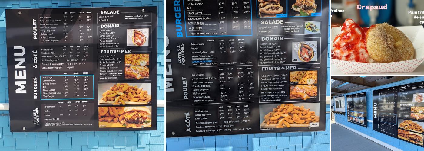 Le Shack à Joe Menu