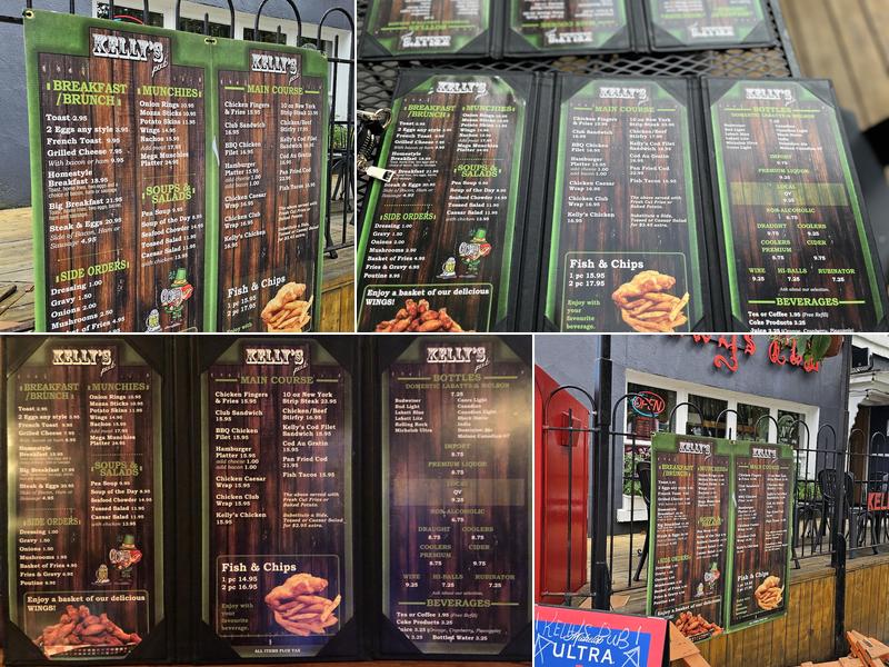 Kelly's Pub Menu