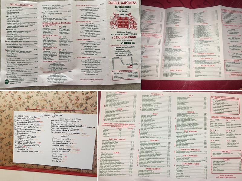 Double Happiness Restaurant Menu
