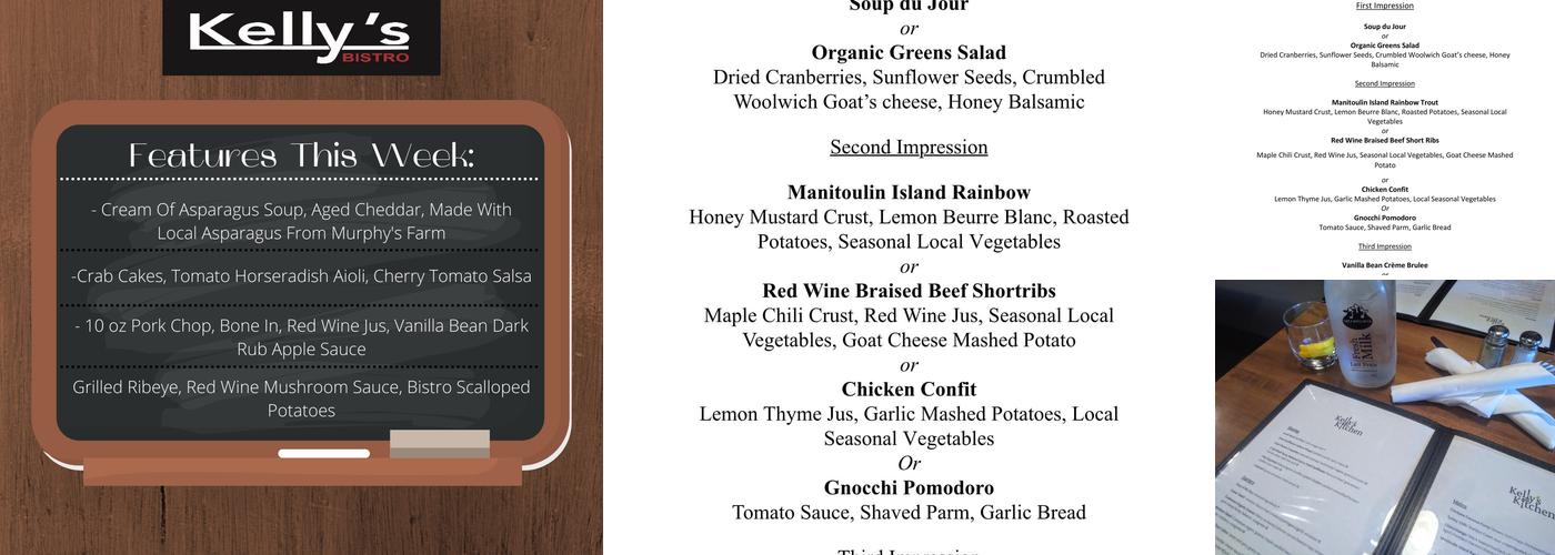 Kelly's Bistro Menu