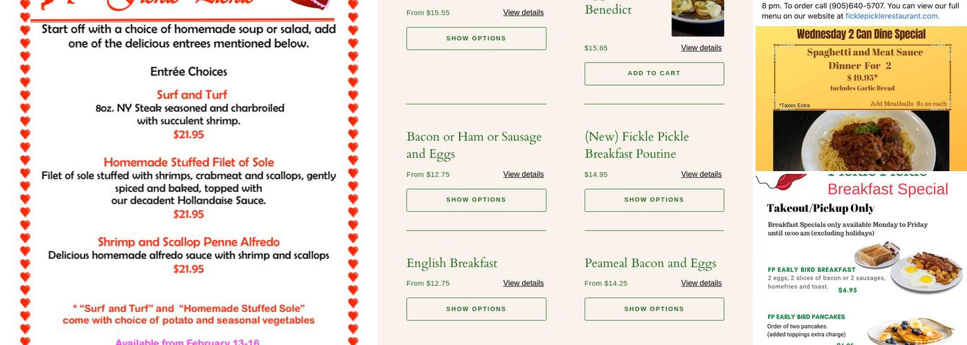 Fickle Pickle Restaurant Menu