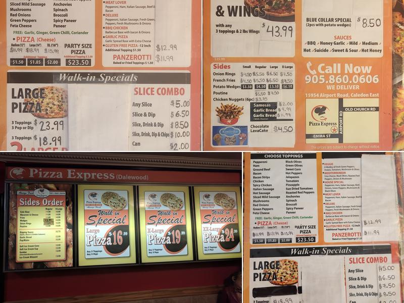 Pizza Express & Wings Menu