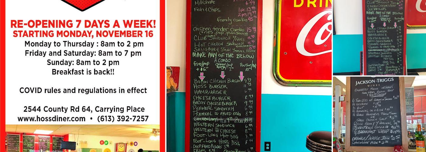 Hoss's Diner Menu