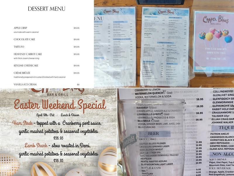 Copper Blues Menu