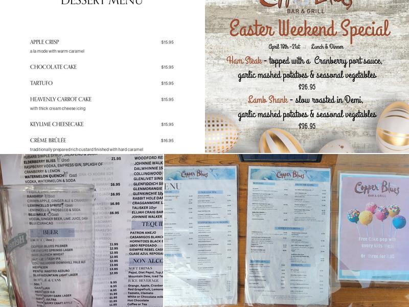 Copper Blues Menu