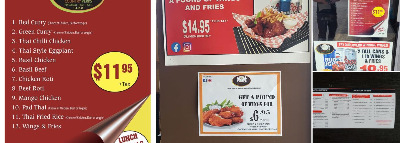 Country Perks Bar&grill Menu