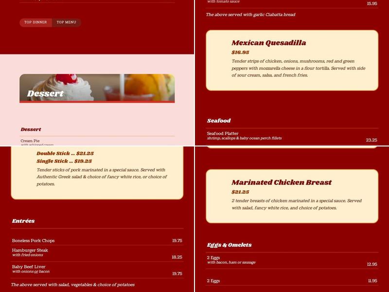 Louis' Restaurant Menu