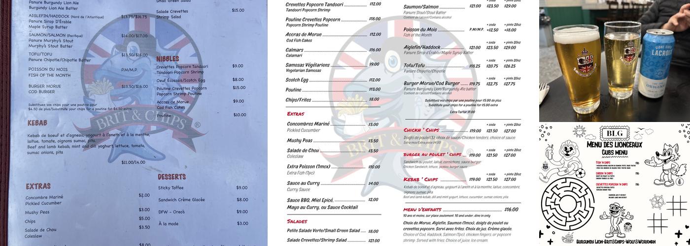 Brit & Chips Menu