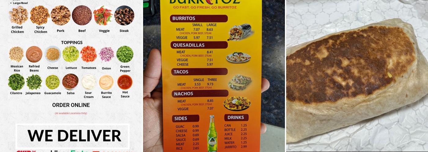 Burrito z Fresh Mexican Grill Menu