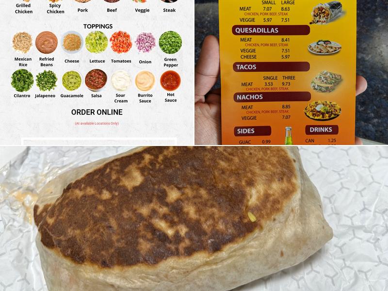 Burrito z Fresh Mexican Grill Menu