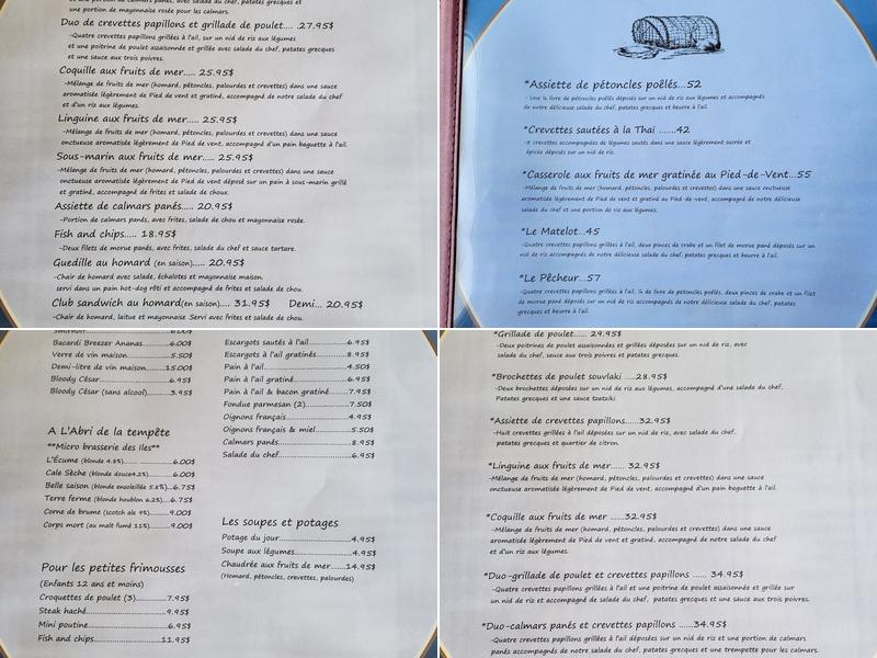 Maisonnee Des Iles Menu