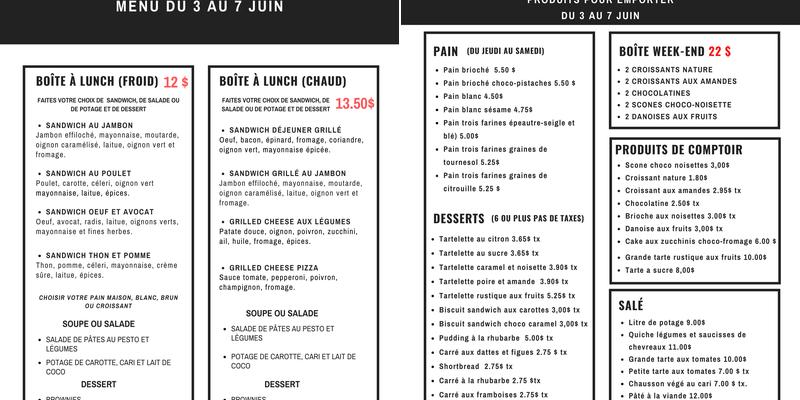 Le Comptoir Gourmand / Pâtisserie, café & comptoir-lunch Menu