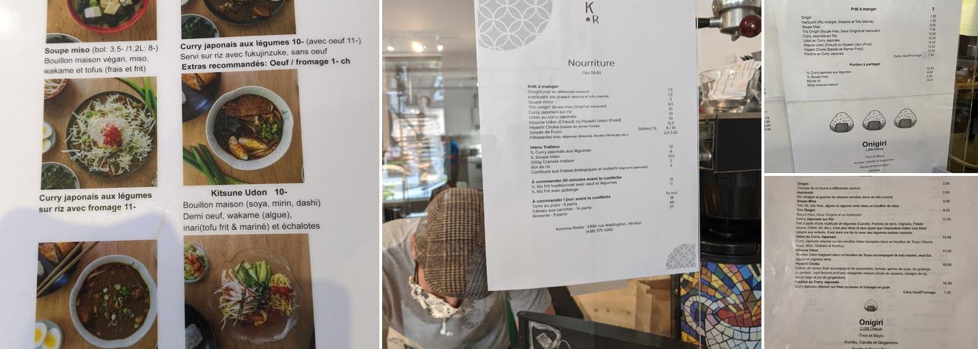 Café Komma Rosta Menu
