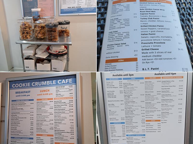 Kleinburg Cookie Crumble Cafe Menu