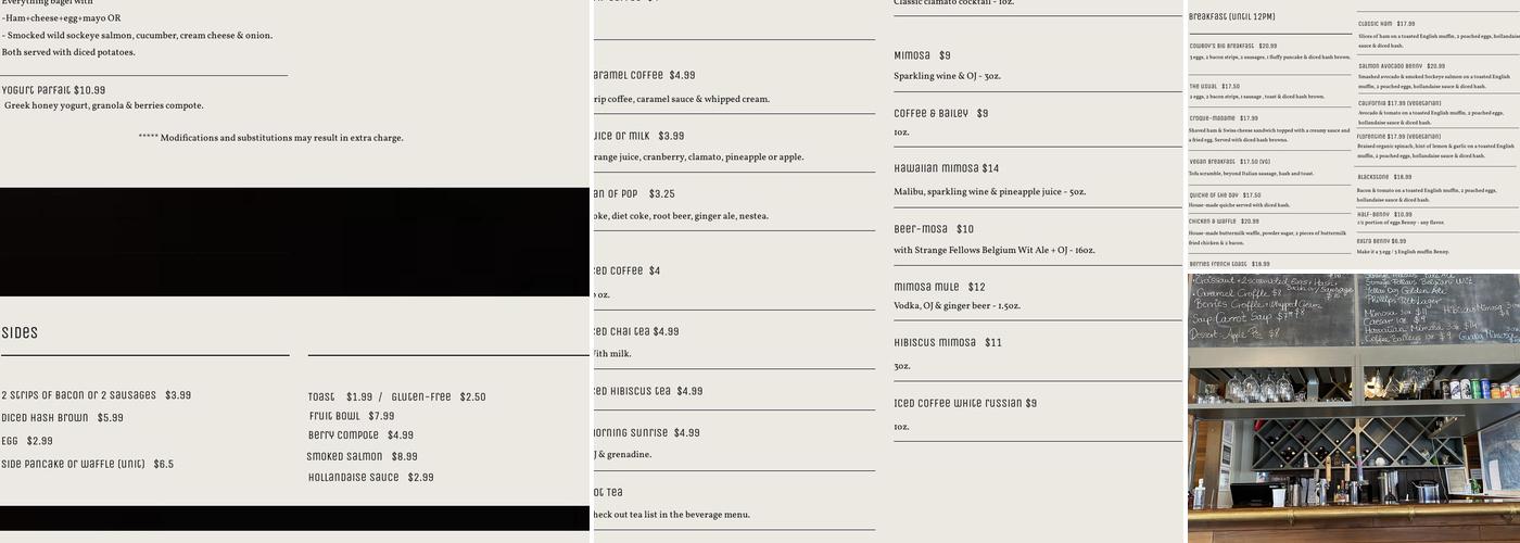 Harrison Corner Cafe Menu