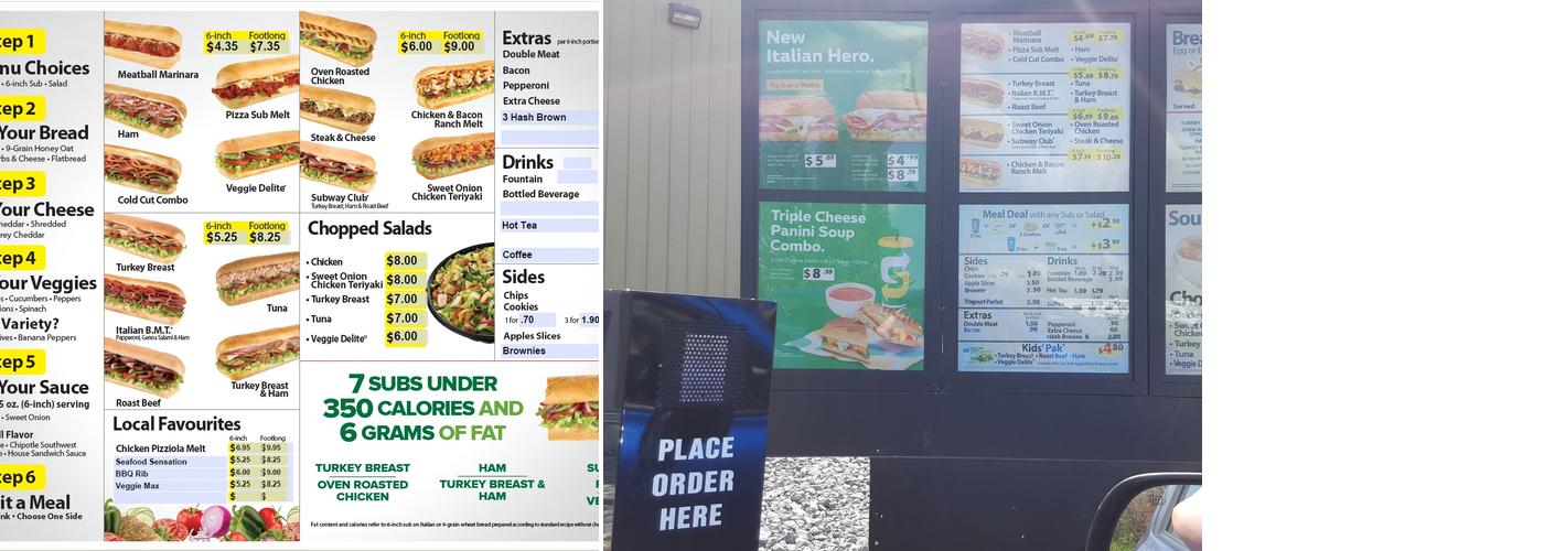 Subway Menu