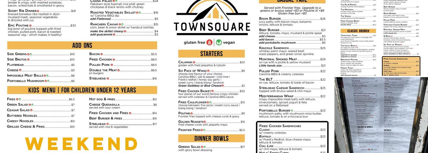 Town Square Restaurant Menu