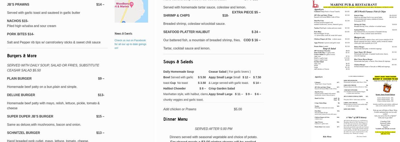 JB's Pub & Family Restaurant Menu