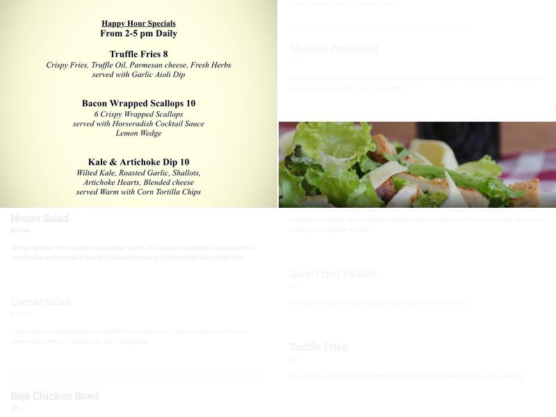 Duffer's Grill and Lounge Menu