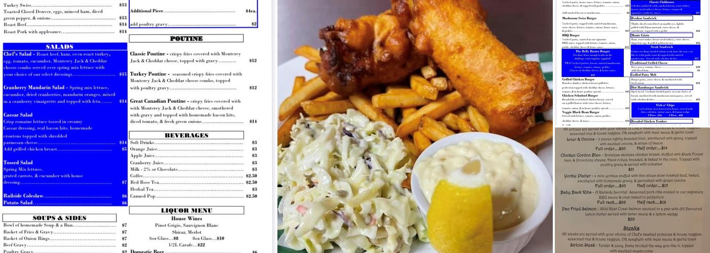 The Railside Restaurant Menu