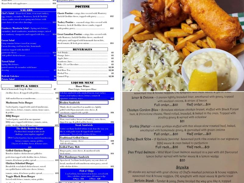 The Railside Restaurant Menu